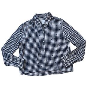 Rails Navy and White Checkered Button Down Shirt